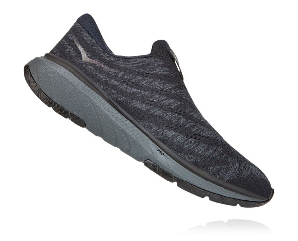 Hoka One One Cavu 3 Slip Mens UK - Black / Grey Running Shoes - QIUEZ1803